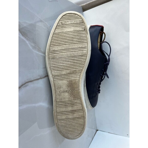 CALVIN KLEIN CK Octavian Leather  Navy Low Top Street Sneakers Lace Up Shoes 11 - Picture 7 of 9
